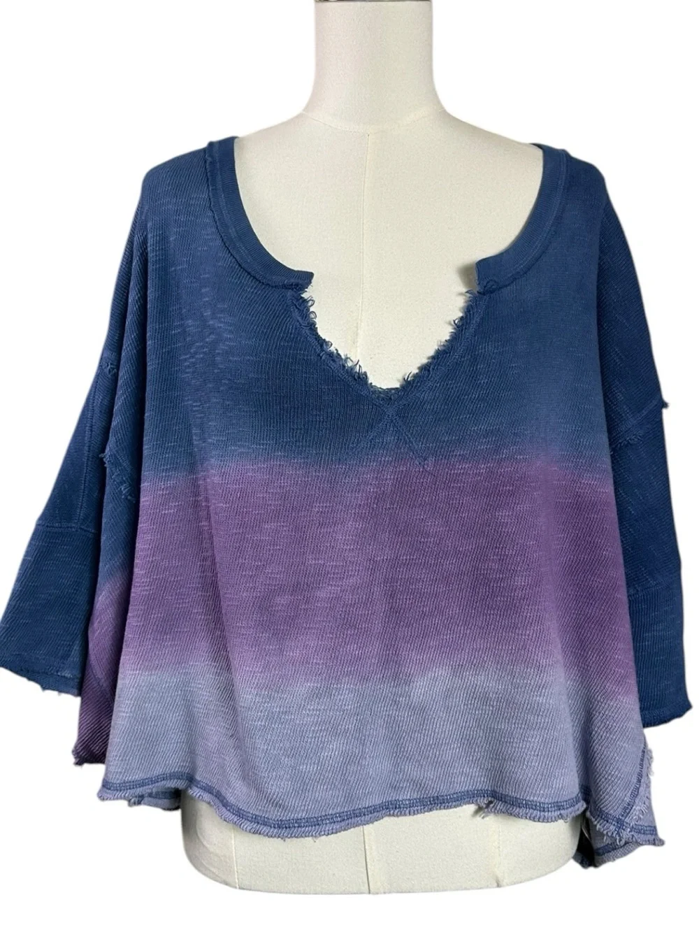 Free People Bohemian Oversized Ombre After Midnight Washed Tee Size Medium NWT